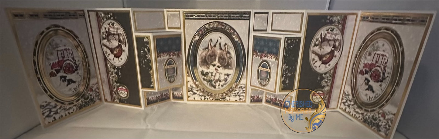 Double Tri-Fold Shutter Showstopper Christmas Cards 10x7”