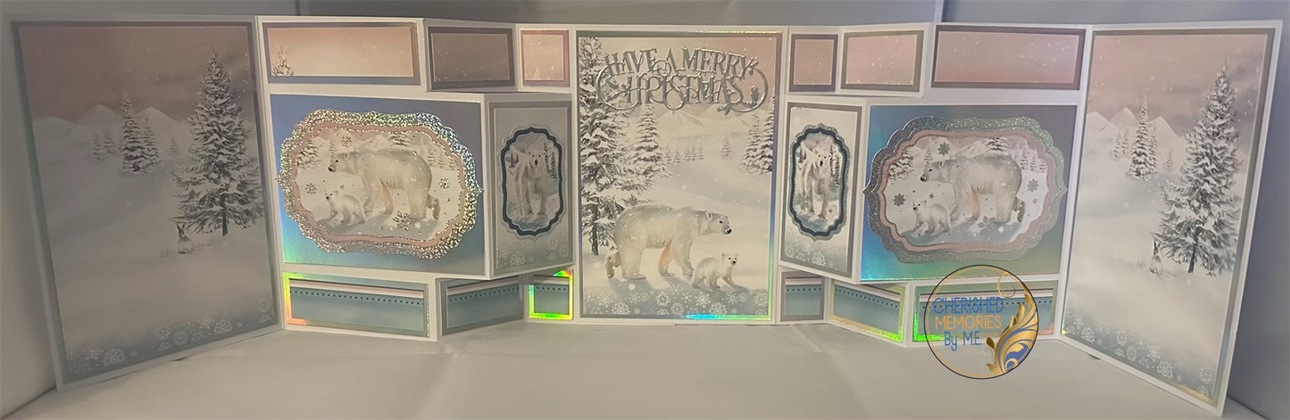 Double Tri-Fold Shutter Showstopper Christmas Cards 10x7”