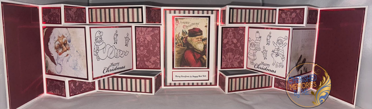 Double Tri-Fold Monster Showstopper Christmas Cards 7”x10”