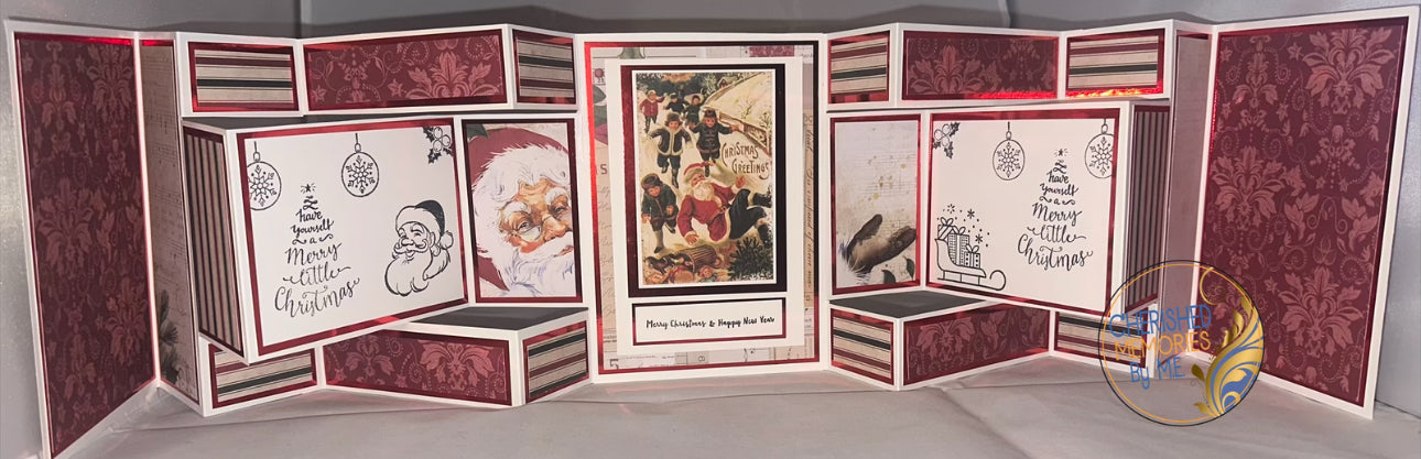 Double Tri-Fold Monster Showstopper Christmas Cards 7”x10”
