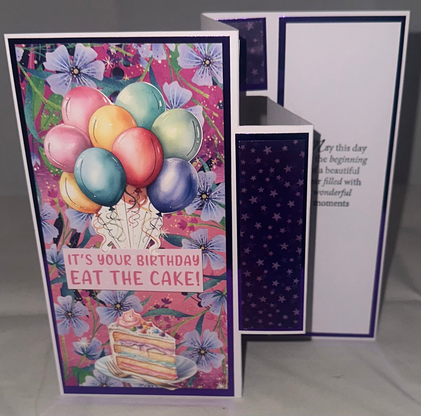 Tri-Fold Shutter Birthday Cards 6x6” & 5”x7”