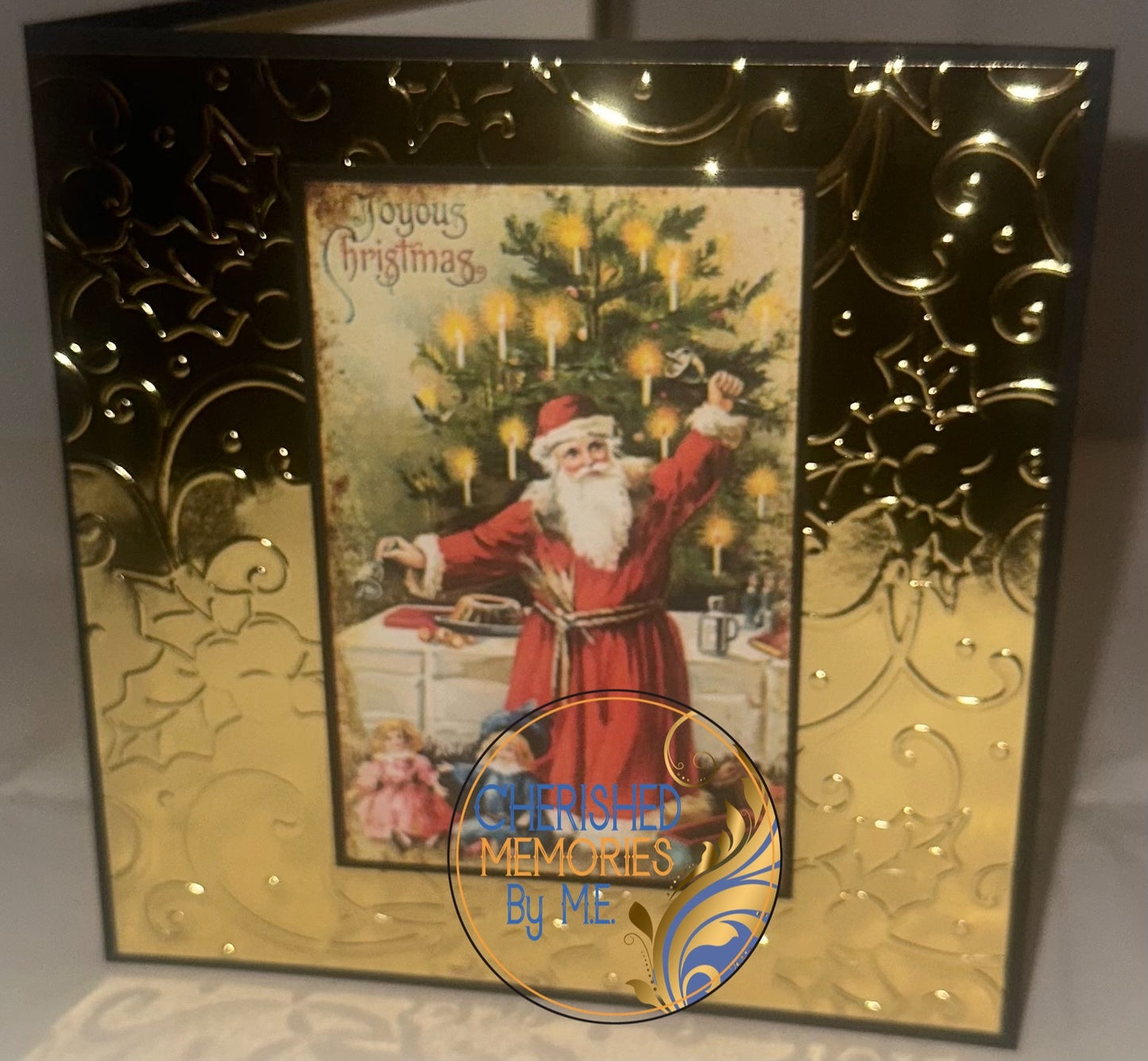 Christmas Holly Embossed Cards 6x6”
