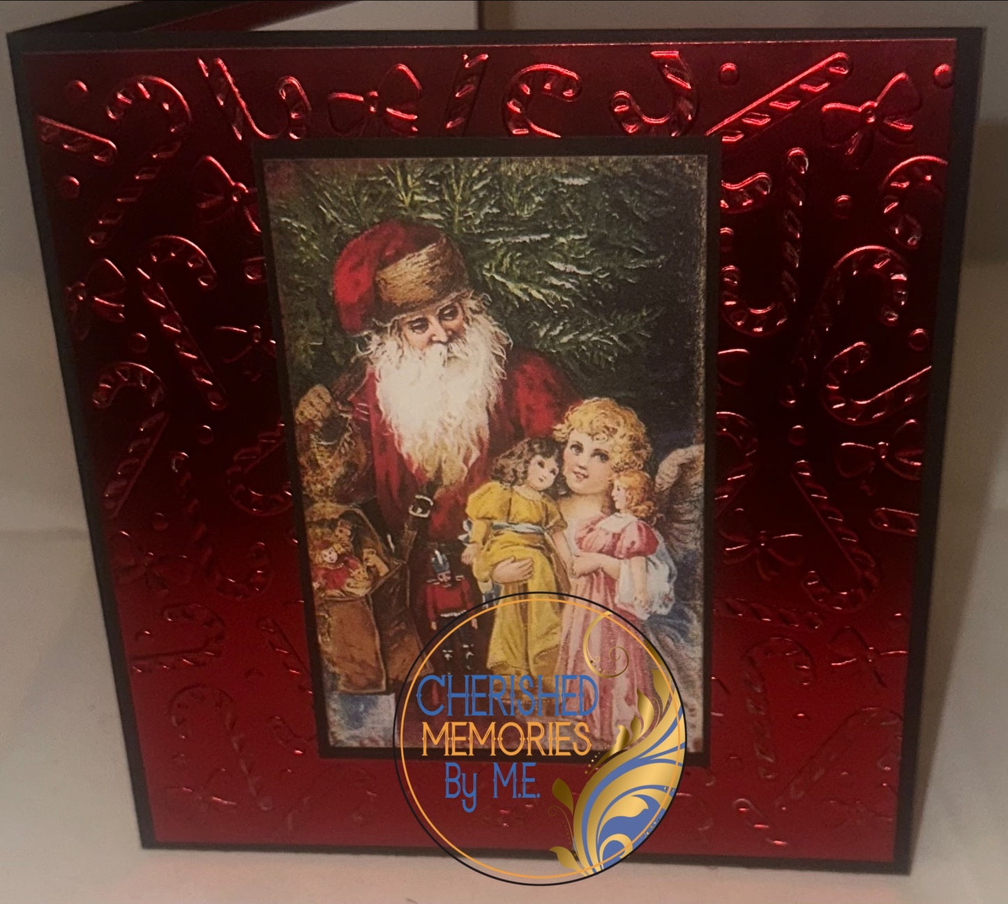 Christmas Candy Cane Embossed Cards 6x6” x8