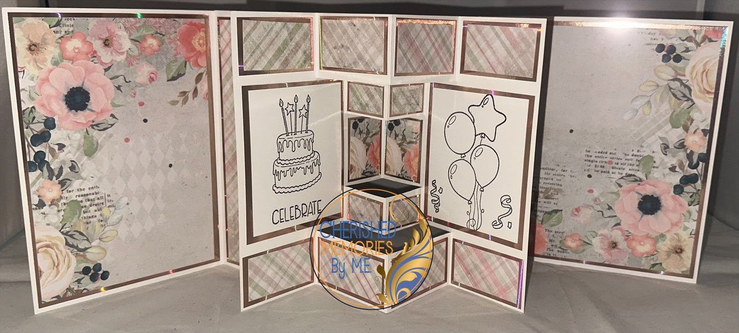 Extended Winged Pop-Out Display Birthday Cards 5”x7”