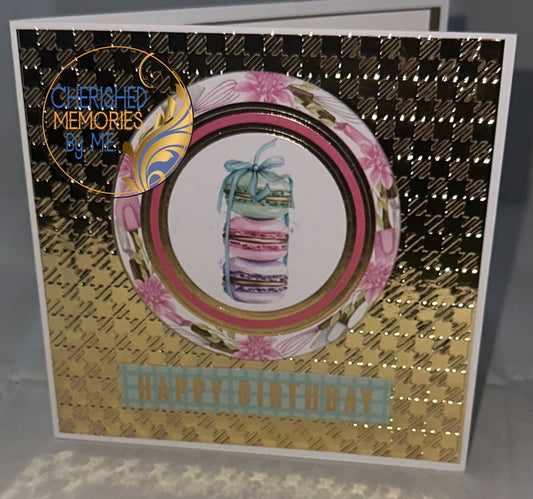 Dry Embossed Panel square birthday cards