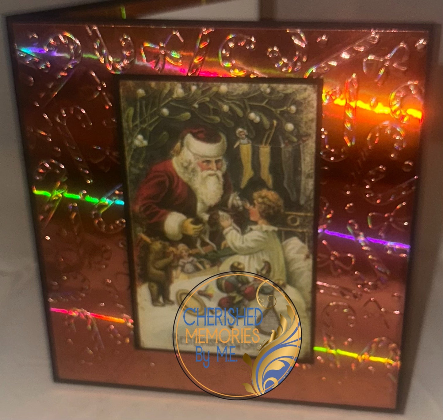 Christmas Candy Cane Embossed Cards 6x6” x8