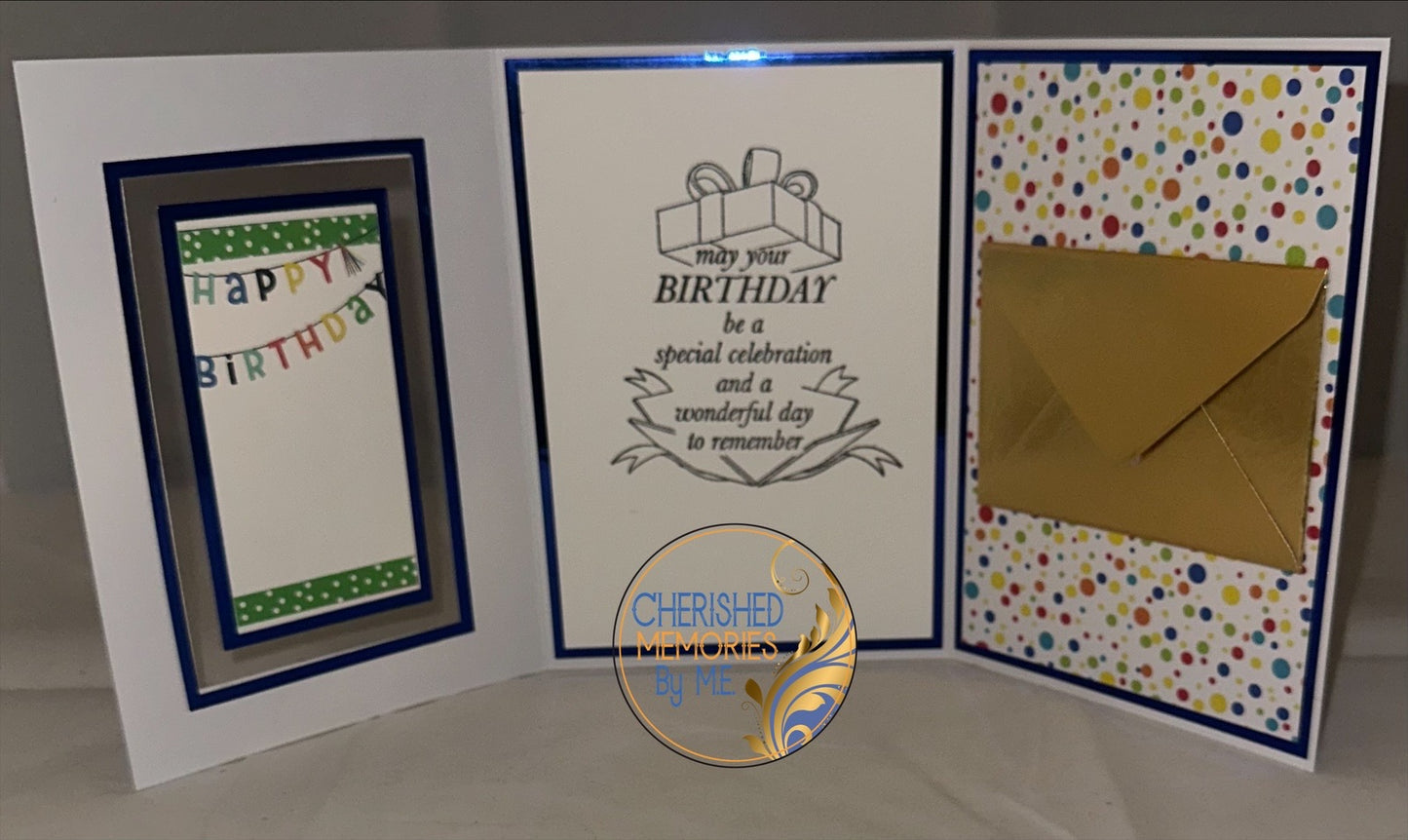 Tri-Fold Window Birthday Cards 5”x7”