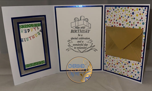 Tri-Fold Window Birthday Cards 5”x7”