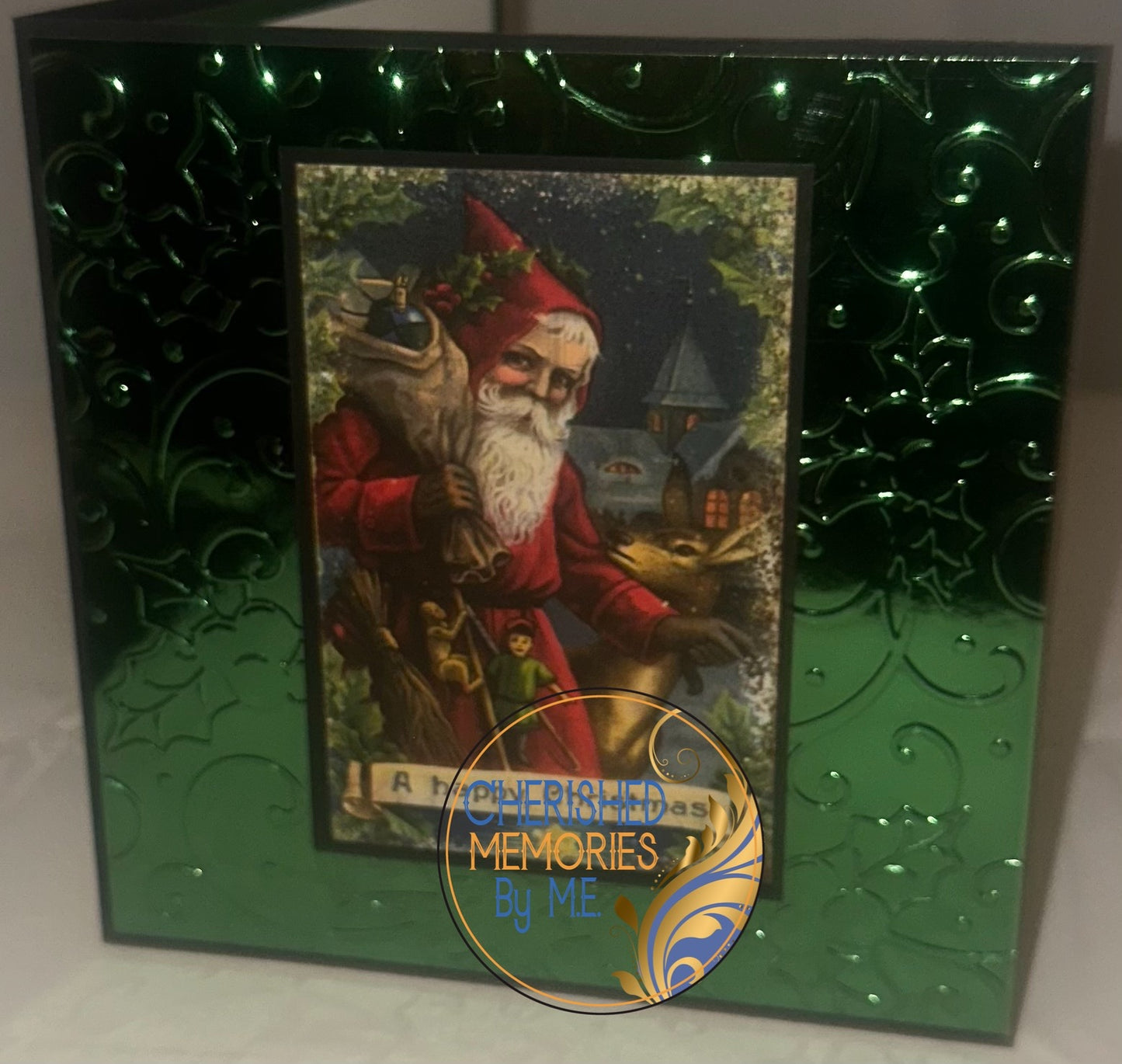 Christmas Holly Embossed Cards 6x6”