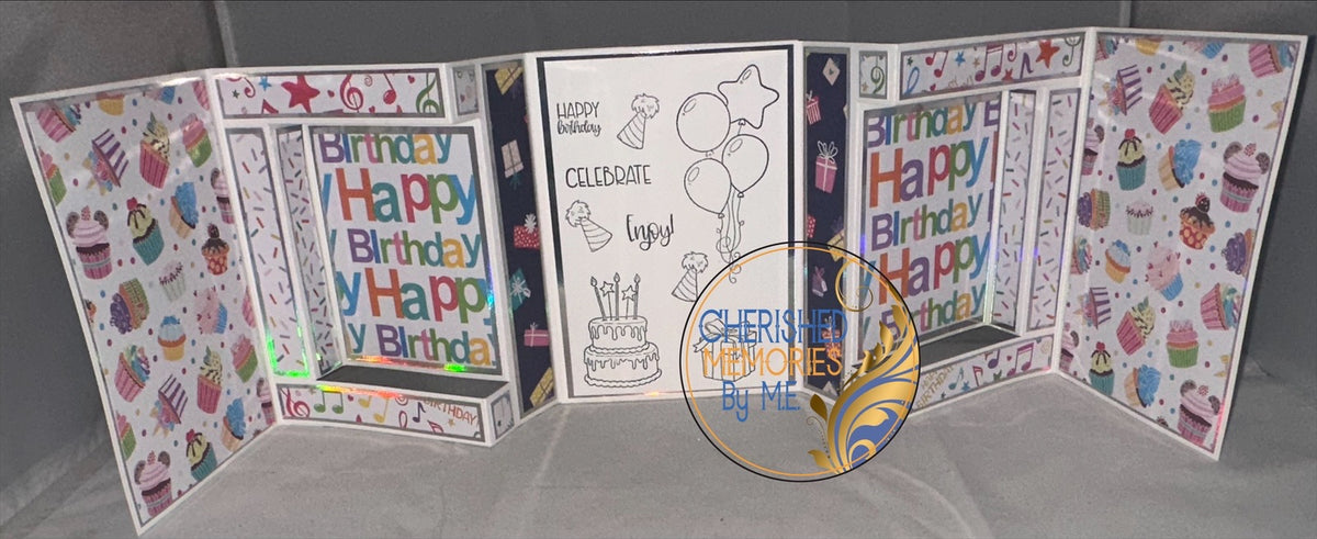 Double Side-Panel Showstopper Birthday Cards 7”x10”