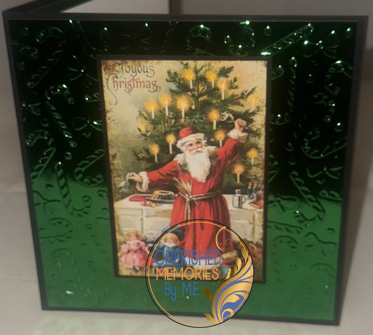 Christmas Candy Cane Embossed Cards 6x6” x8