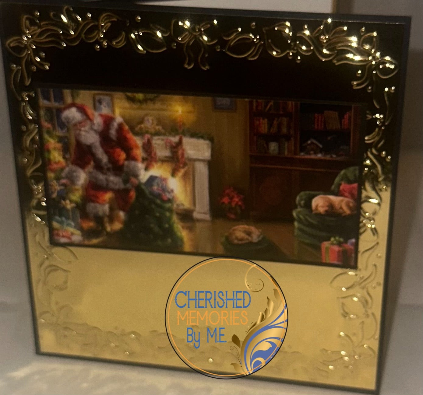 Christmas Bow Border Embossed Cards 6x6”
