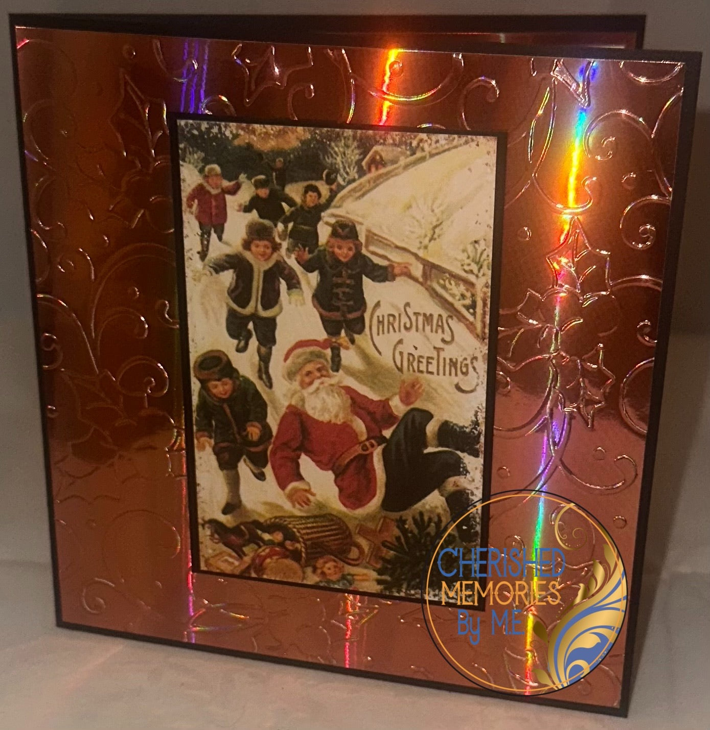 Christmas Holly Embossed Cards 6x6”