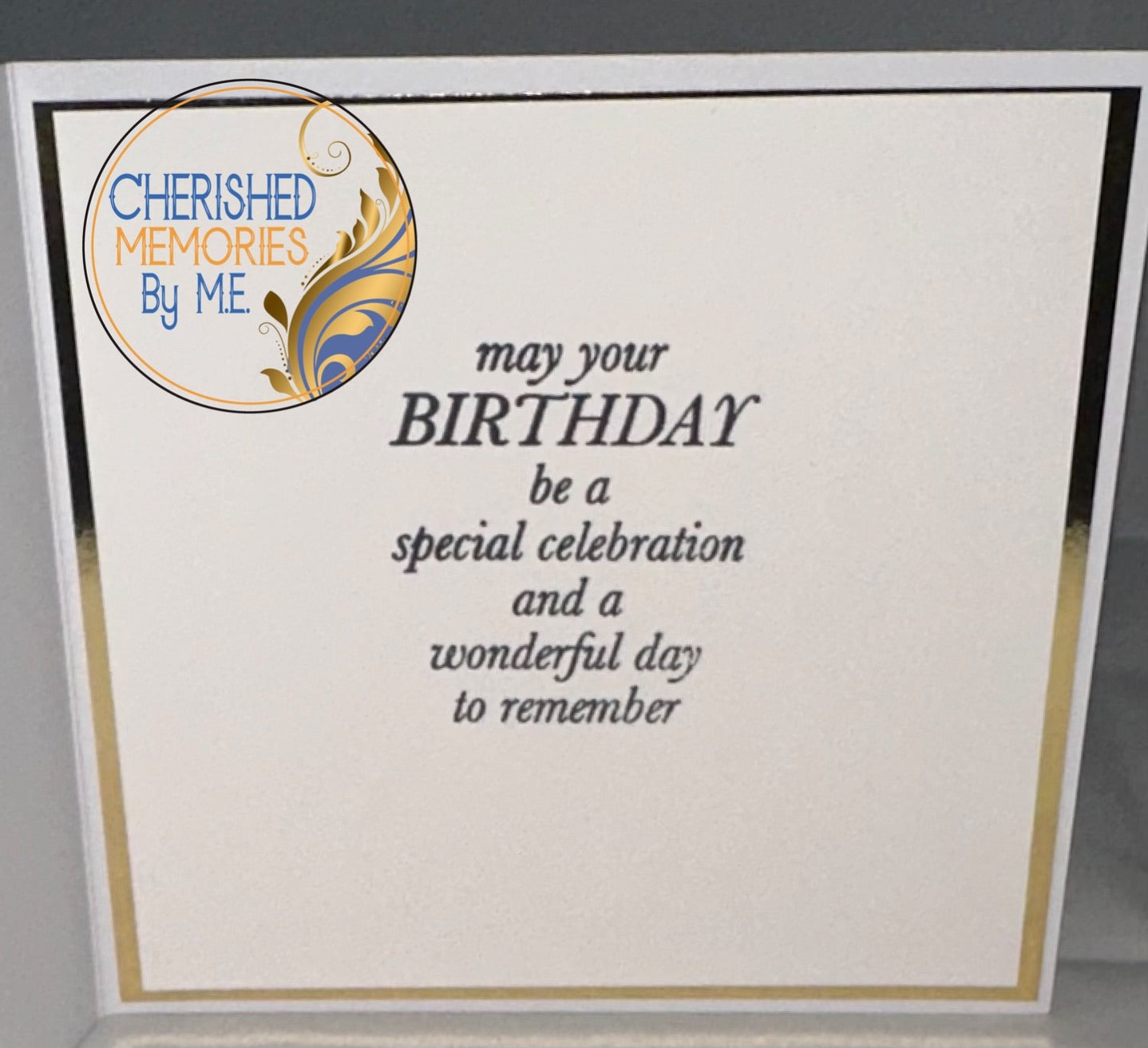 Dry Embossed Panel square birthday cards