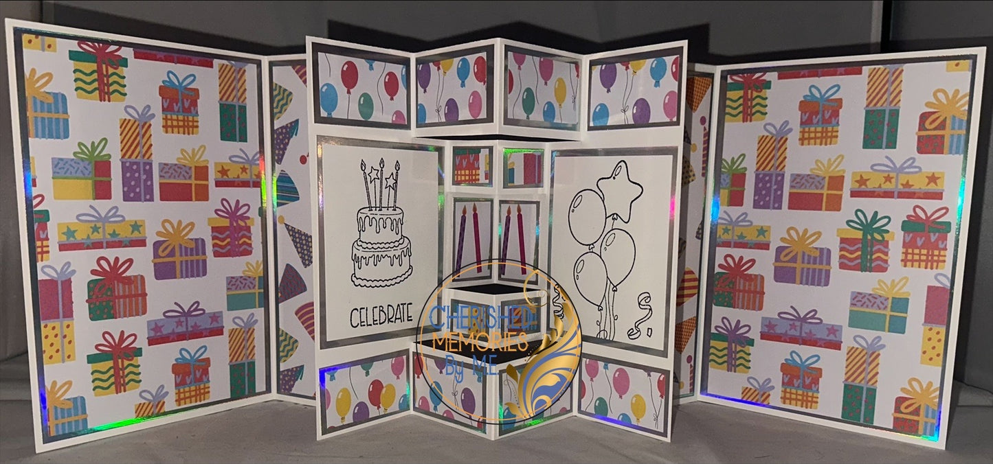 Extended Winged Pop-Out Display Birthday Cards 5”x7”