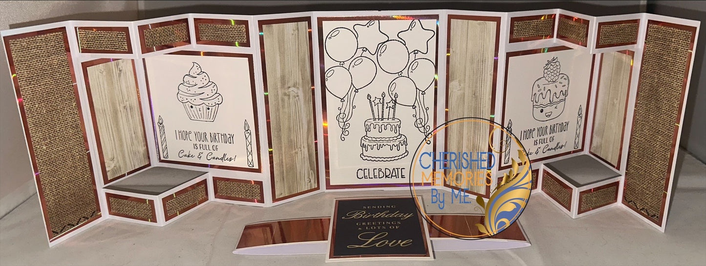 Double Display Mini Showstopper Birthday Cards 6”x8”