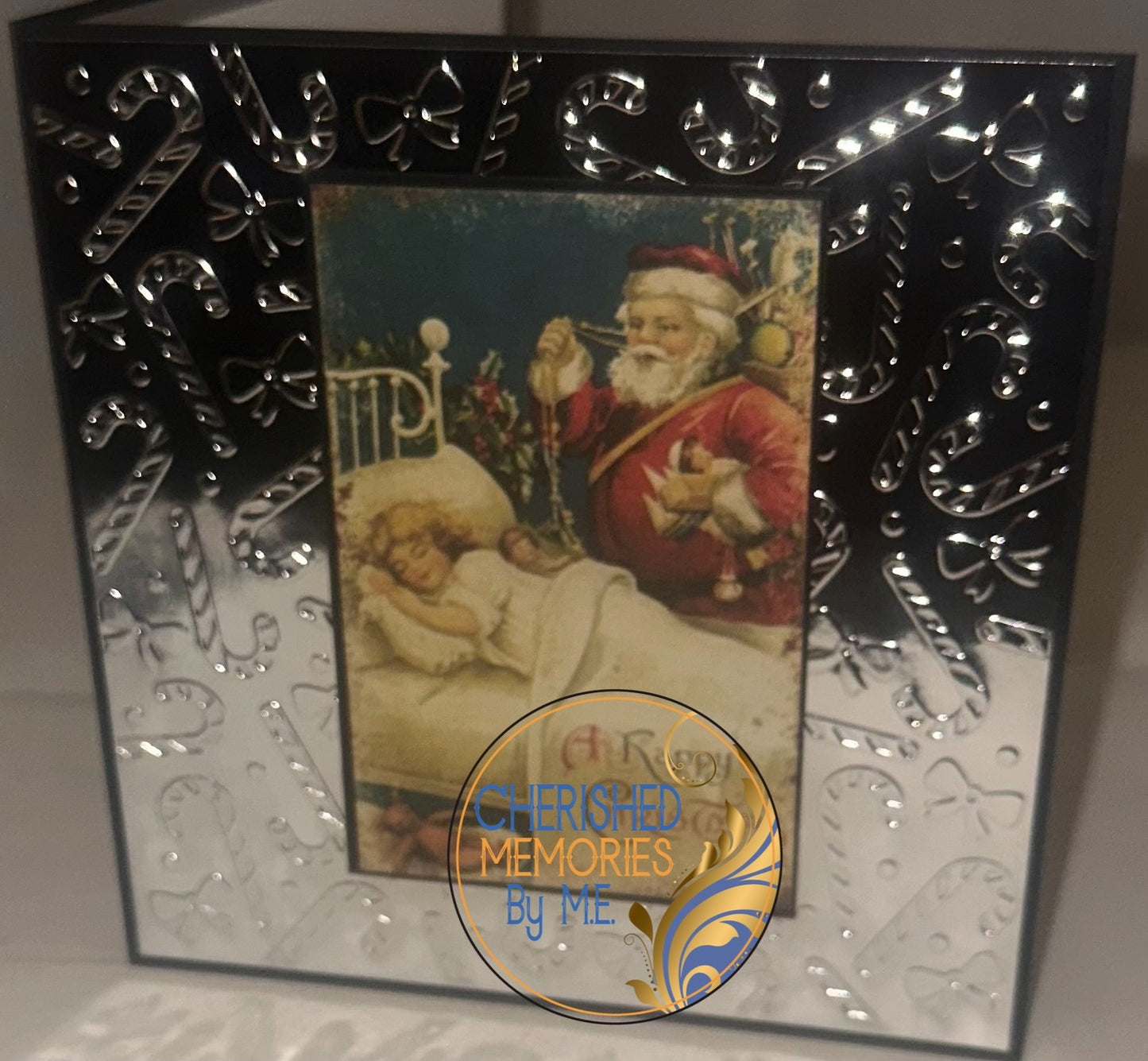 Christmas Candy Cane Embossed Cards 6x6” x8