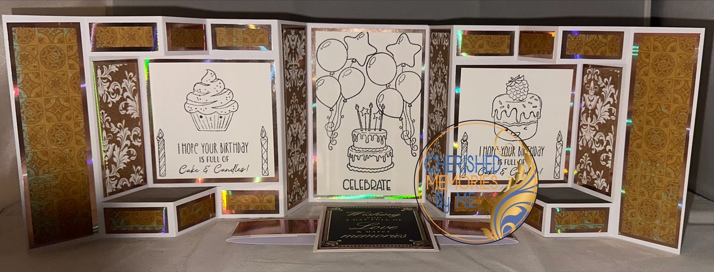 Double Display Mini Showstopper Birthday Cards 6”x8”