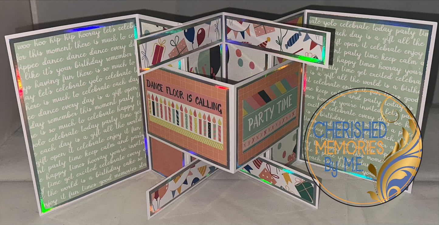 Extended Fancy Fold Birthday Cards 5x7”
