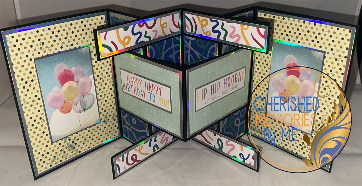 Extended Fancy Fold Birthday Cards 5x7”