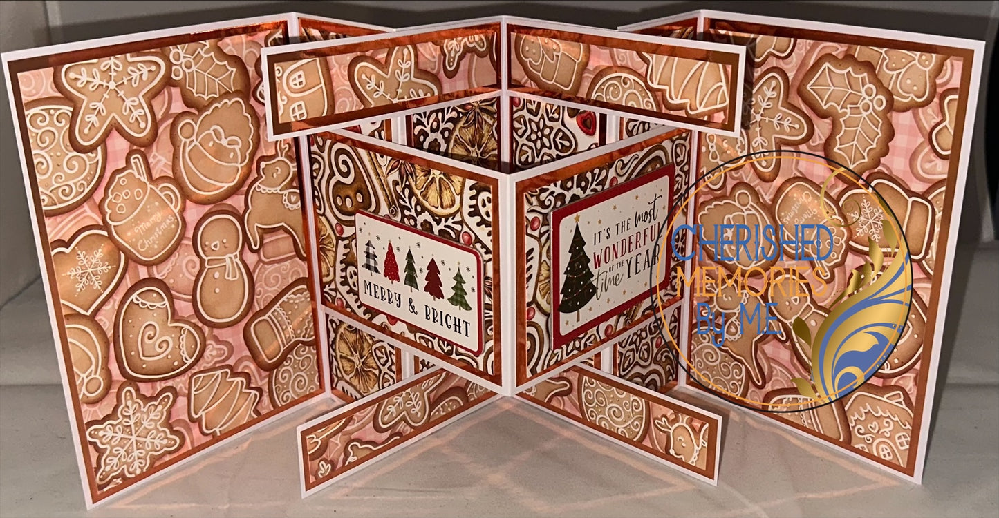 Extended Fancy Fold Christmas Cards 5x7”